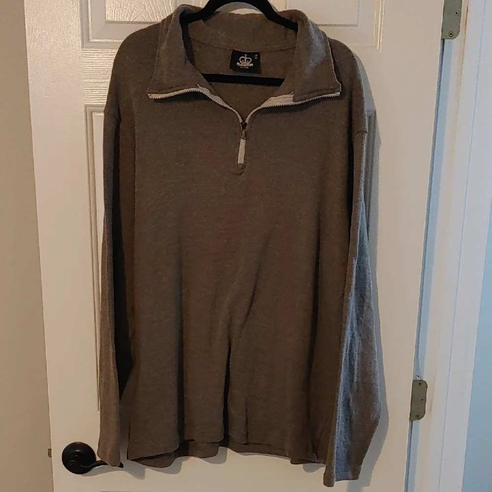 Brooklyn Unlimited Mens XL Gray Quarter Zip Up Pullover Sweater Soft Cozy Casual - Picture 1 of 6